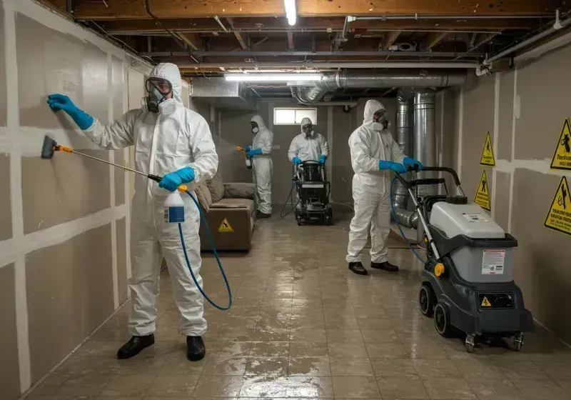 Basement Moisture Removal and Structural Drying process in Westlake, OH